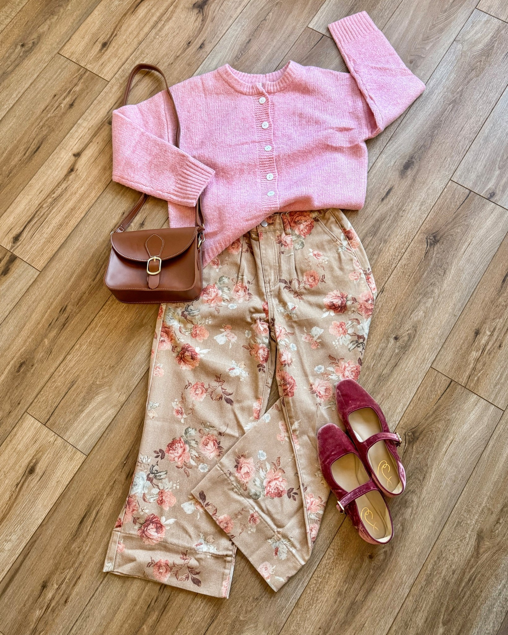 feminine casual outfits. floral jeans. pink cardigan. light summer color palette. 

#LTKootd #LTKSeasonal #LTKSaleAlert