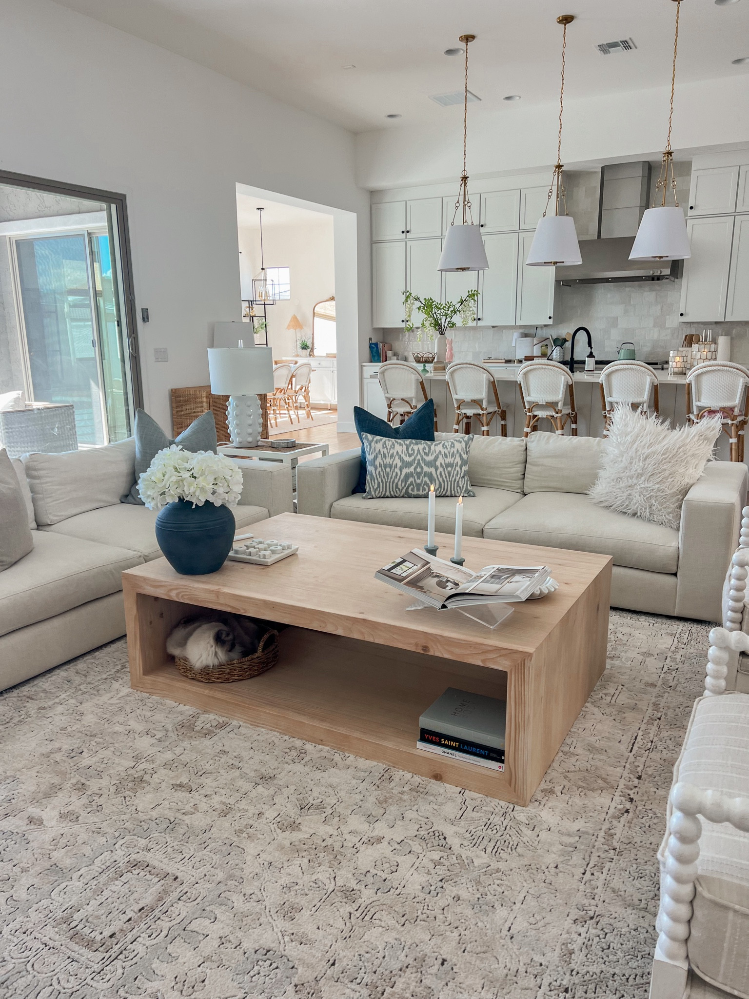 Living room decor details! Loving all of our new blue accents. These pillows from Pottery Barn were the perfect addition to our neutral space. 

#LTKstyletip #LTKhome