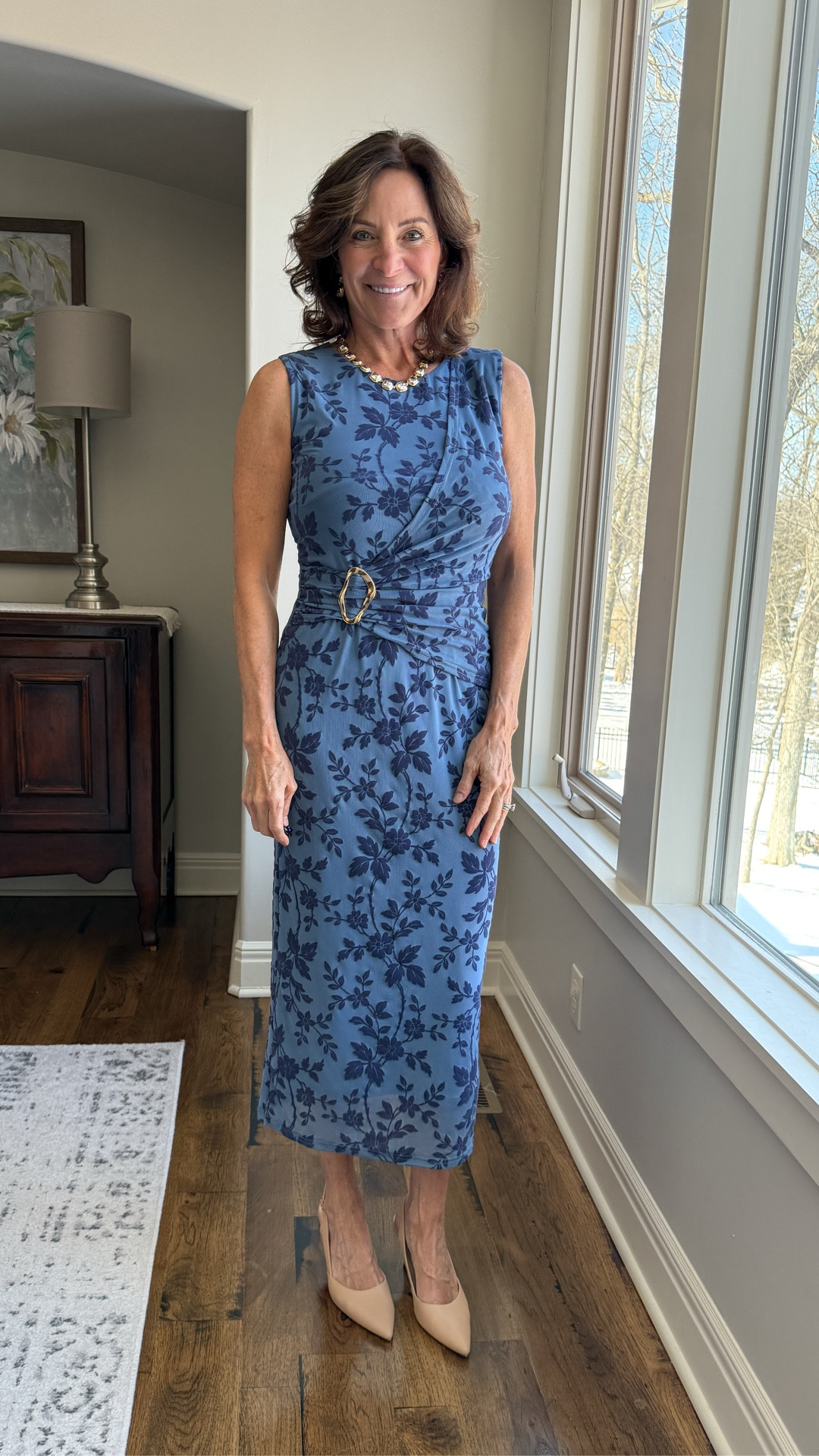 This dress is such a great option for spring events. The fit is flattering, the fabric feels elevated, and the details make it look more special than your average dress — without being uncomfortable.

#WeddingGuestDress #SpecialOccasionDress #MeshDress #VelvetDress #BlueDress #MaxiDress ￼