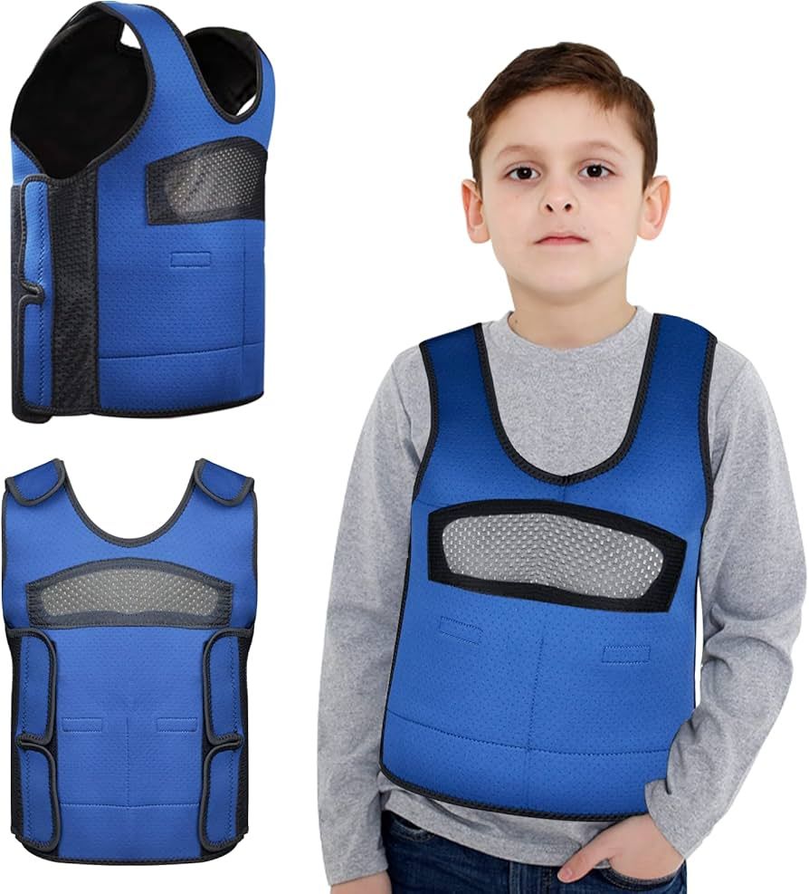 Compression Vest for Kids (Large, Ages 10+) Weighted Vest for Kids Including 6 Removable Weights ... | Amazon (US)
