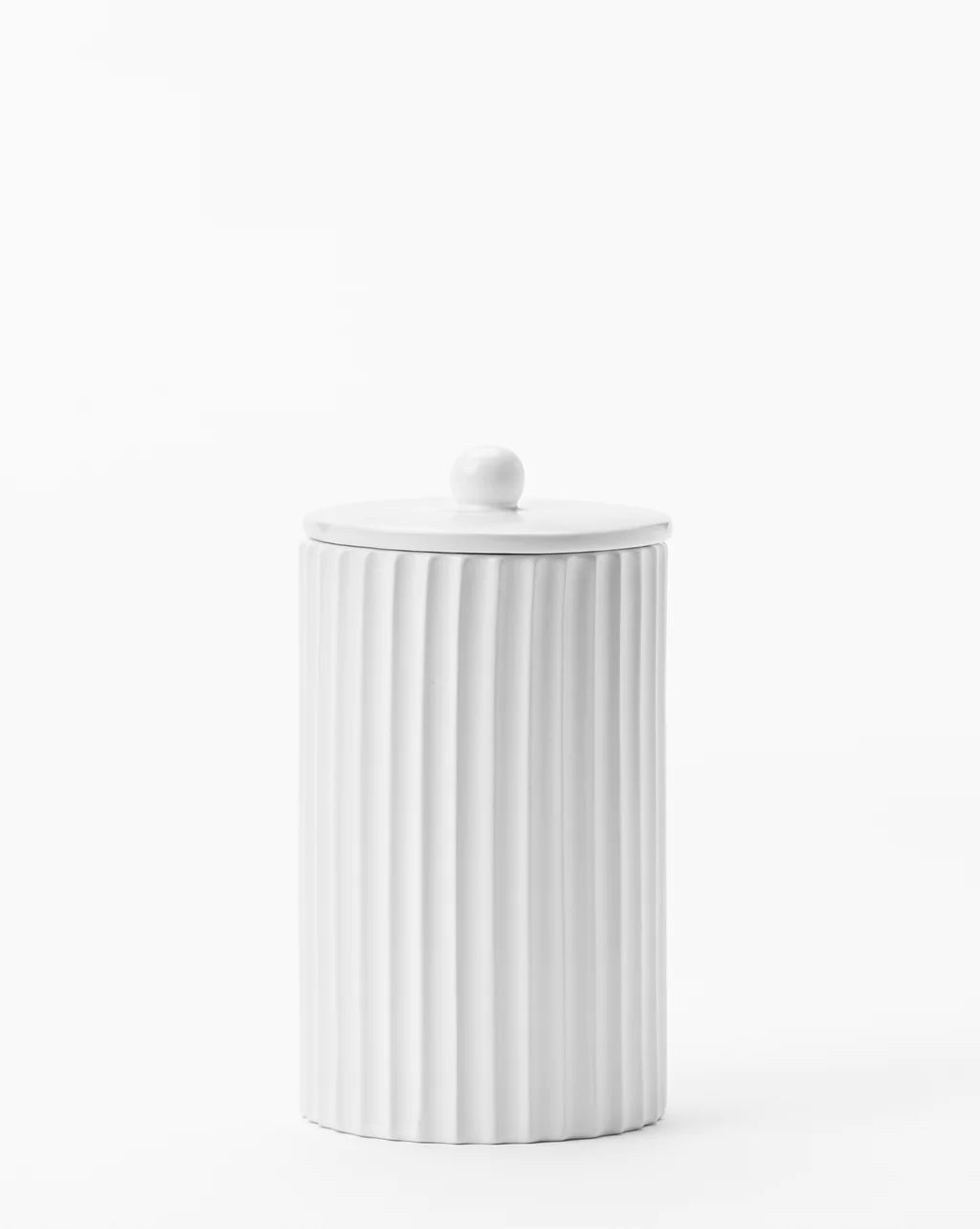 Fluted Lidded Bathroom Canister | McGee & Co.