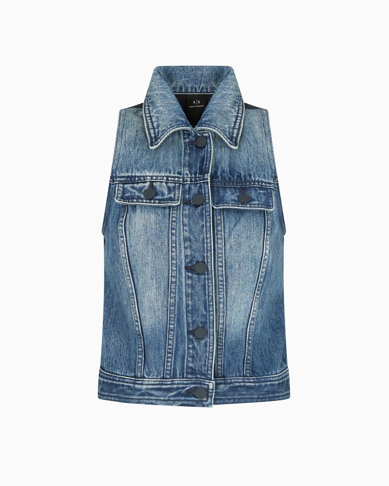 Cotton denim vest | Armani US