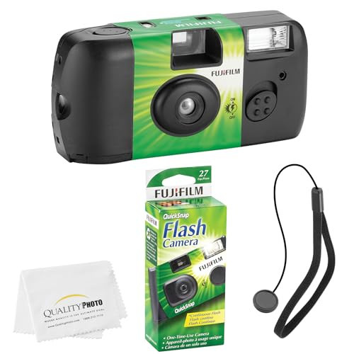 Fujifilm QuickSnap Flash 400 Disposable 35mm Camera (1 Pack) Bonus Hand Strap + Quality Photo Microfiber Cloth | Amazon (US)