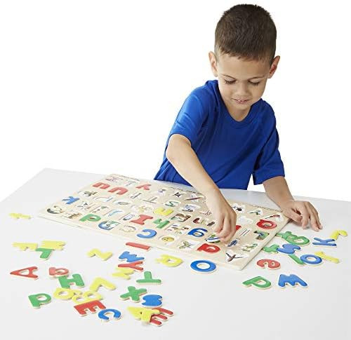 Melissa & Doug Upper & Lower Case Alphabet Letters Wooden Puzzle (52 pcs) | Amazon (US)