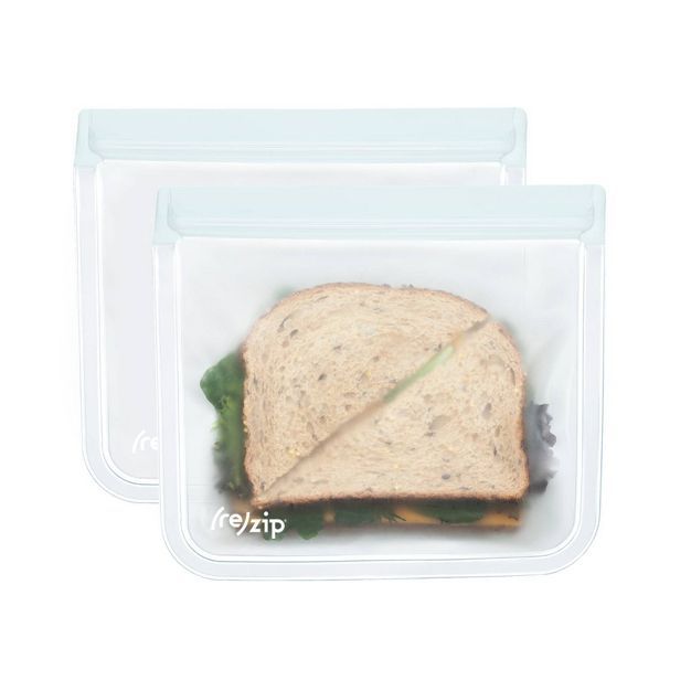 (re)zip Leak-Proof Lay Flat Reusable Lunch Bag - Clear - 2pk (Colors May Vary) | Target