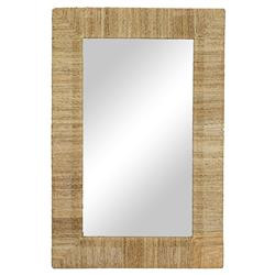 Woven Highball Coastal Beach Natural Jute Rectangular Wall Mirror | Kathy Kuo Home
