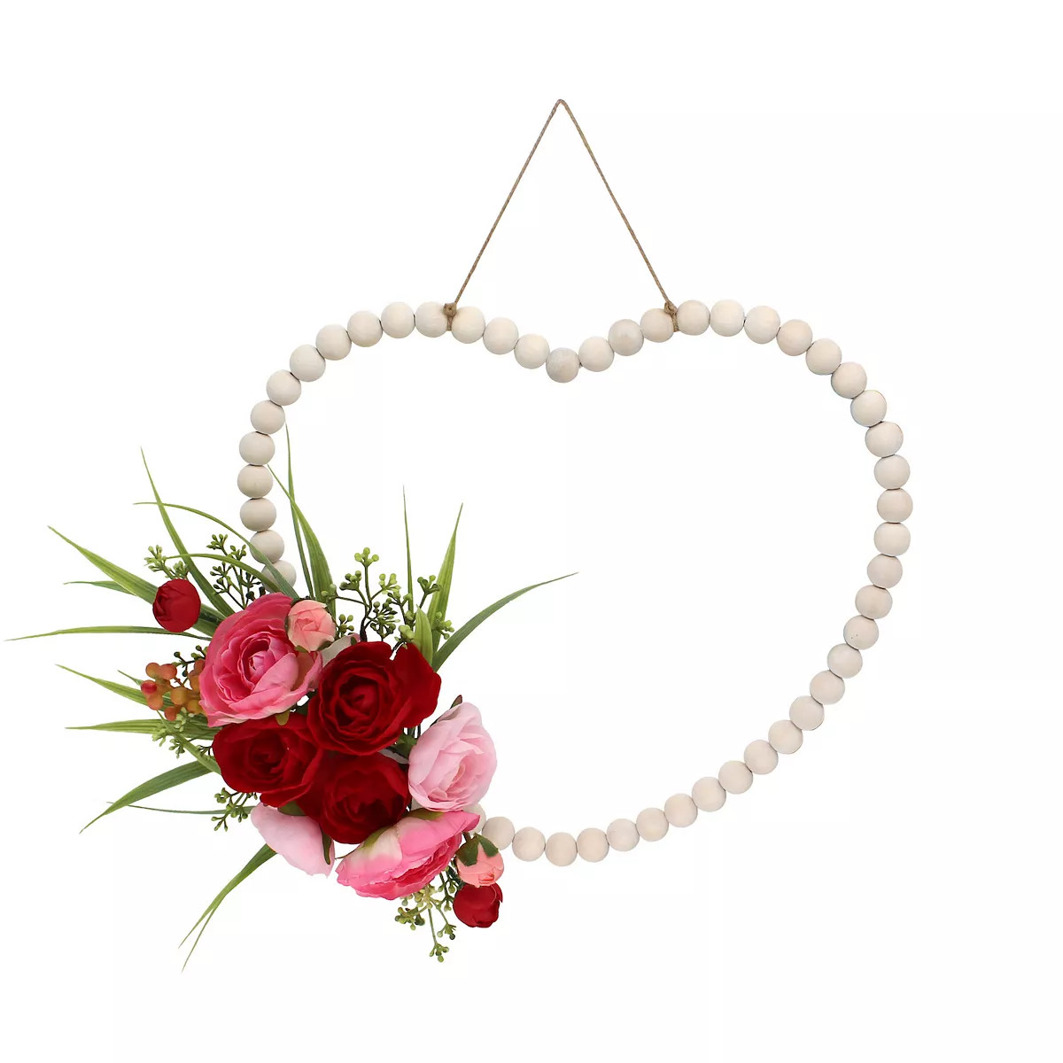 Celebrate Together™ Valentine's Day Heart-Shaped Beaded Peony Wreath | Kohl's