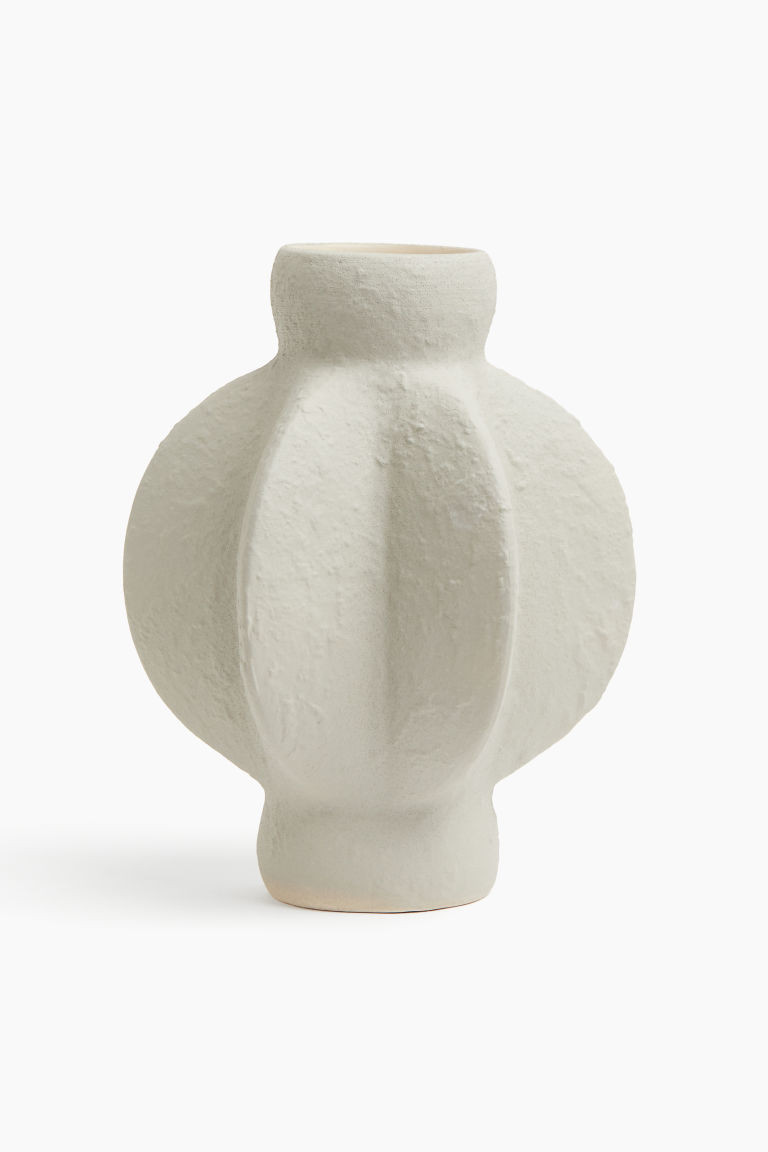 H & M - Textured Stoneware Vase - Beige | H&M (US + CA)