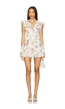 Alice + Olivia Kessie Ruffle Romper in Sweet Nothings from Revolve.com | Revolve Clothing (Global)