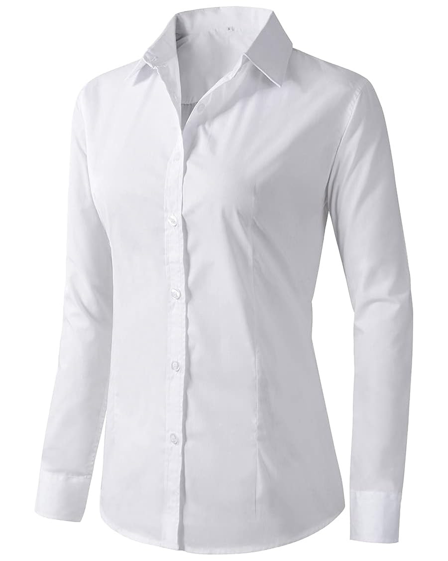 Beninos Women's Formal Work Wear White Simple Shirt | Amazon (US)
