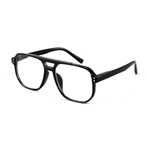 FEISEDY Retro Aviator Reading Glasses Women Men Blue Light Blocking Reader Plastic Lightweight Frame B0071(Black,1.5x) | Amazon (US)