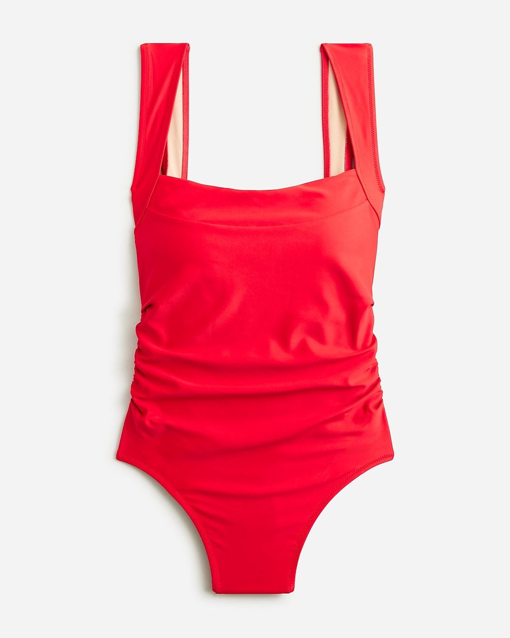 Long-torso ruched squareneck one-piece swimsuit | J.Crew US