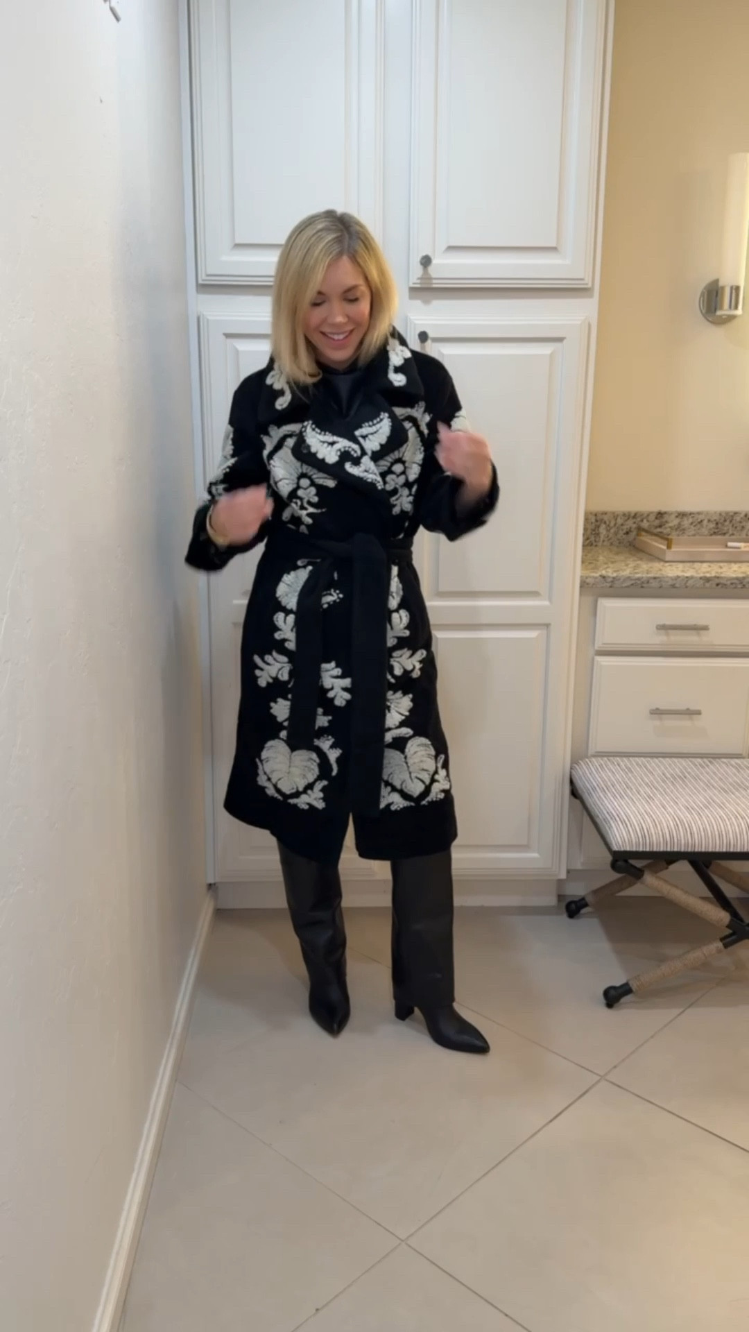 This year’s version of last year’s Farm Rio coat is EVEN BETTER!!
Winter Outfit 