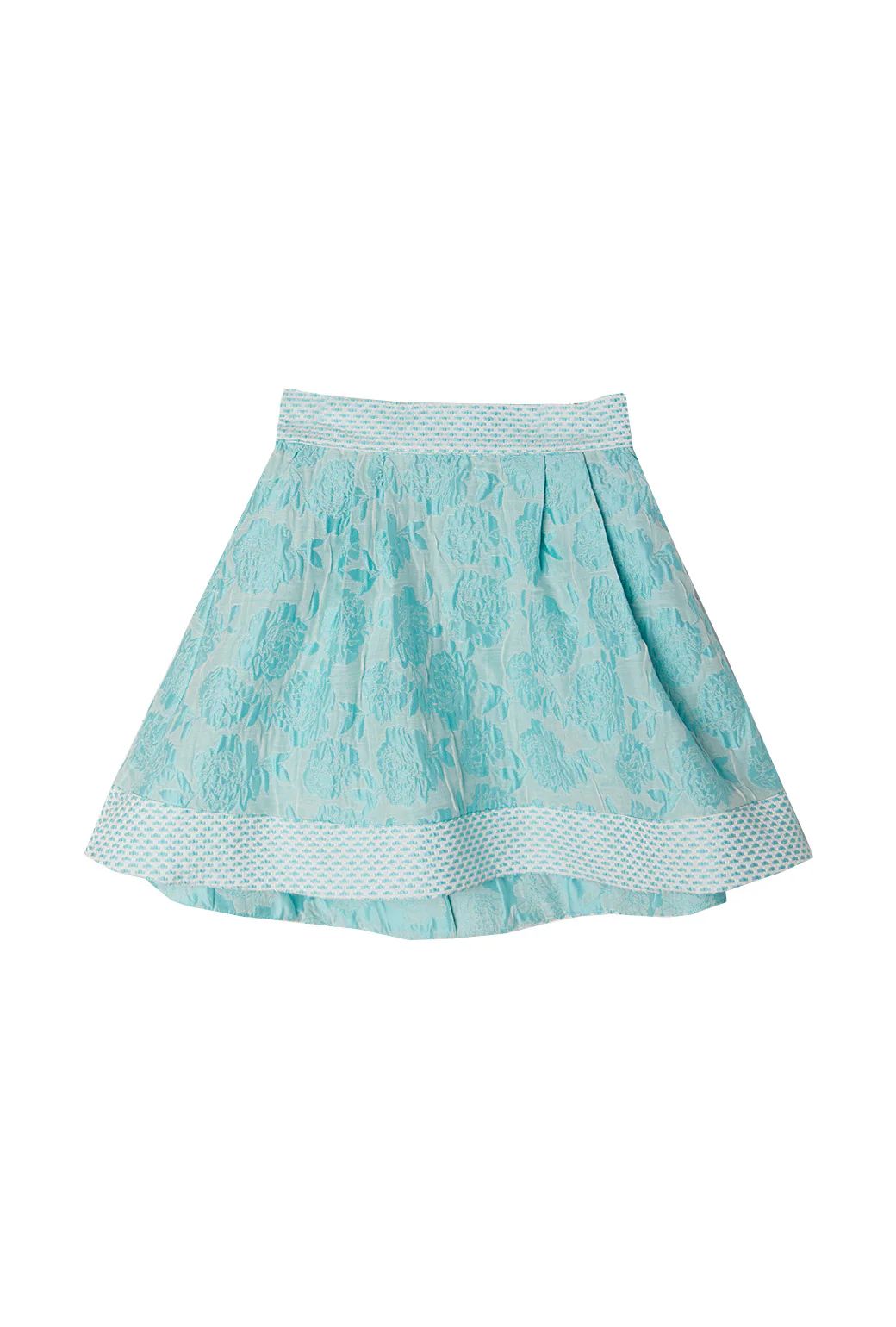 BURU x Pappy & Co Flat Front Everyday MINI Skirt - Aqua Brocade | Shop BURU