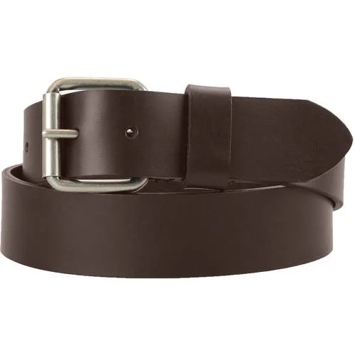 1-1/2 in. US Steer Hide Harness Leather Men's Belt w/ Antq. Nickel Roller Buckle- Brown | Walmart (US)