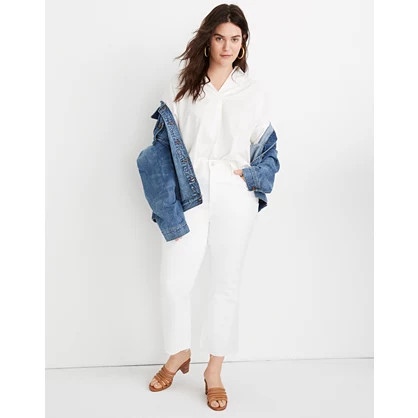 Cali Demi-Boot Jeans in Pure White: Raw-Hem Edition | Madewell