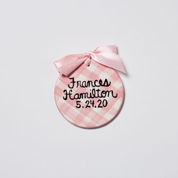 Caroline & Co Hand Painted Plaid Ornament – Flat | The Tot