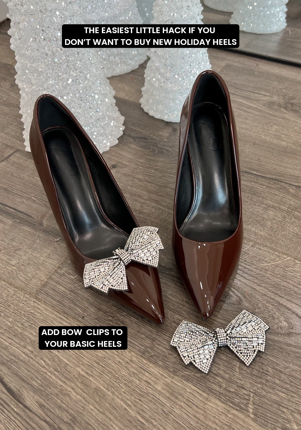 This is the easiest holiday hack if you don’t want to spend money on new holiday heels. Make your heels cute and festive with the bow clips 

#LTKFindsUnder50 #LTKHoliday #LTKSeasonal