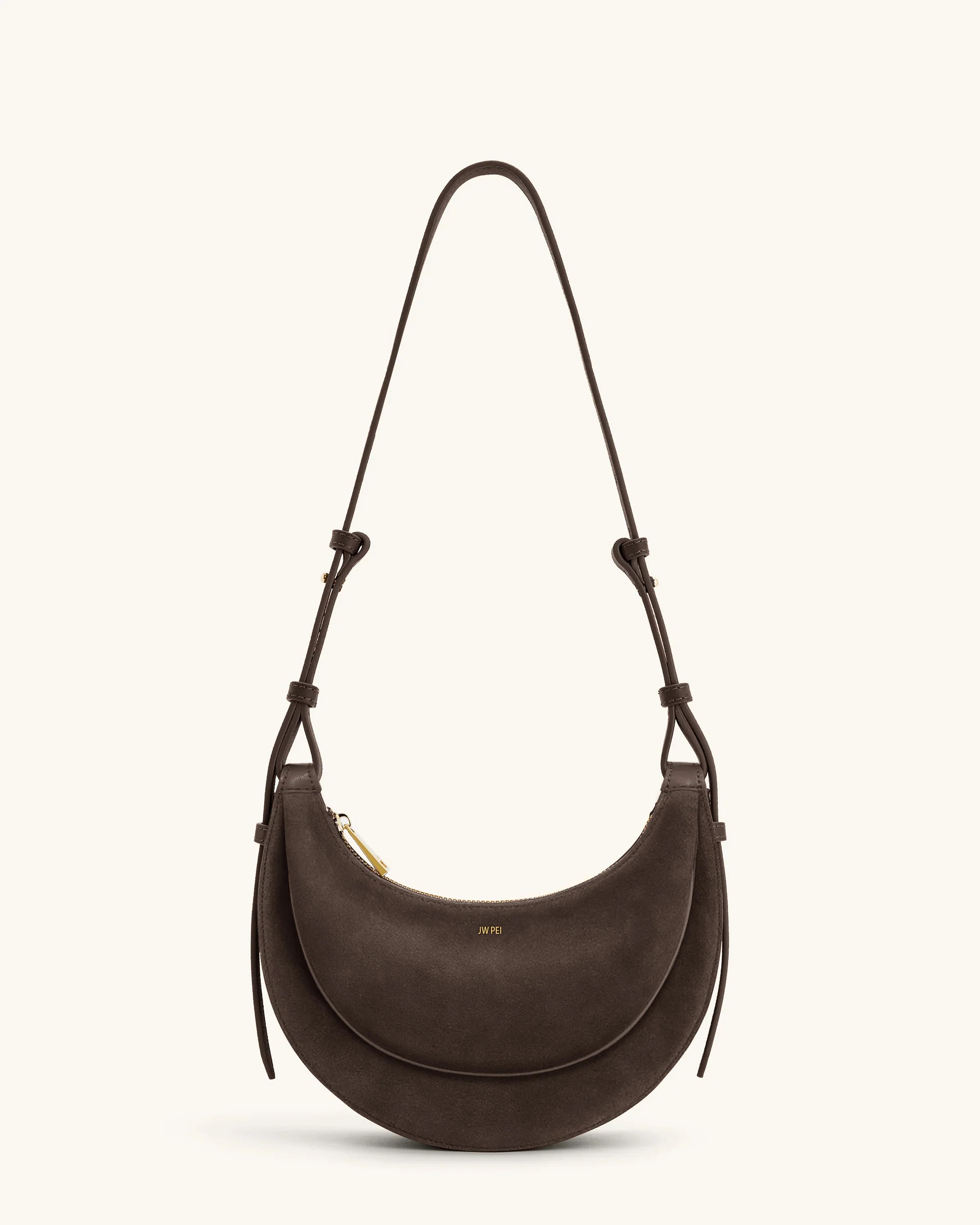 Sharon Faux Suede Crossbody Bag - Coffee Brown | JW PEI US