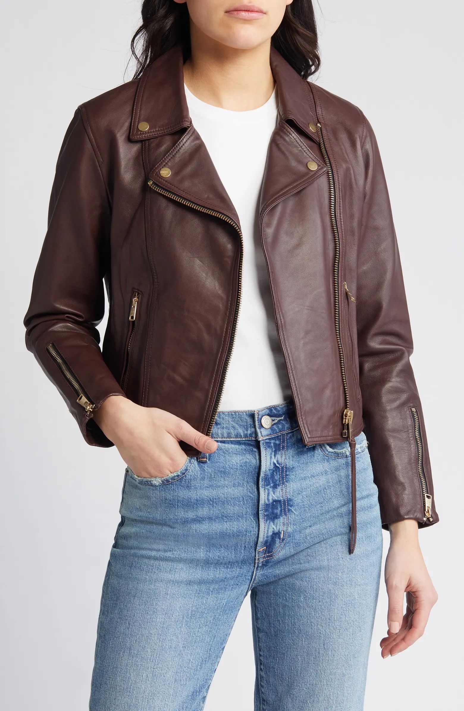 Neve Leather Moto Jacket | Nordstrom