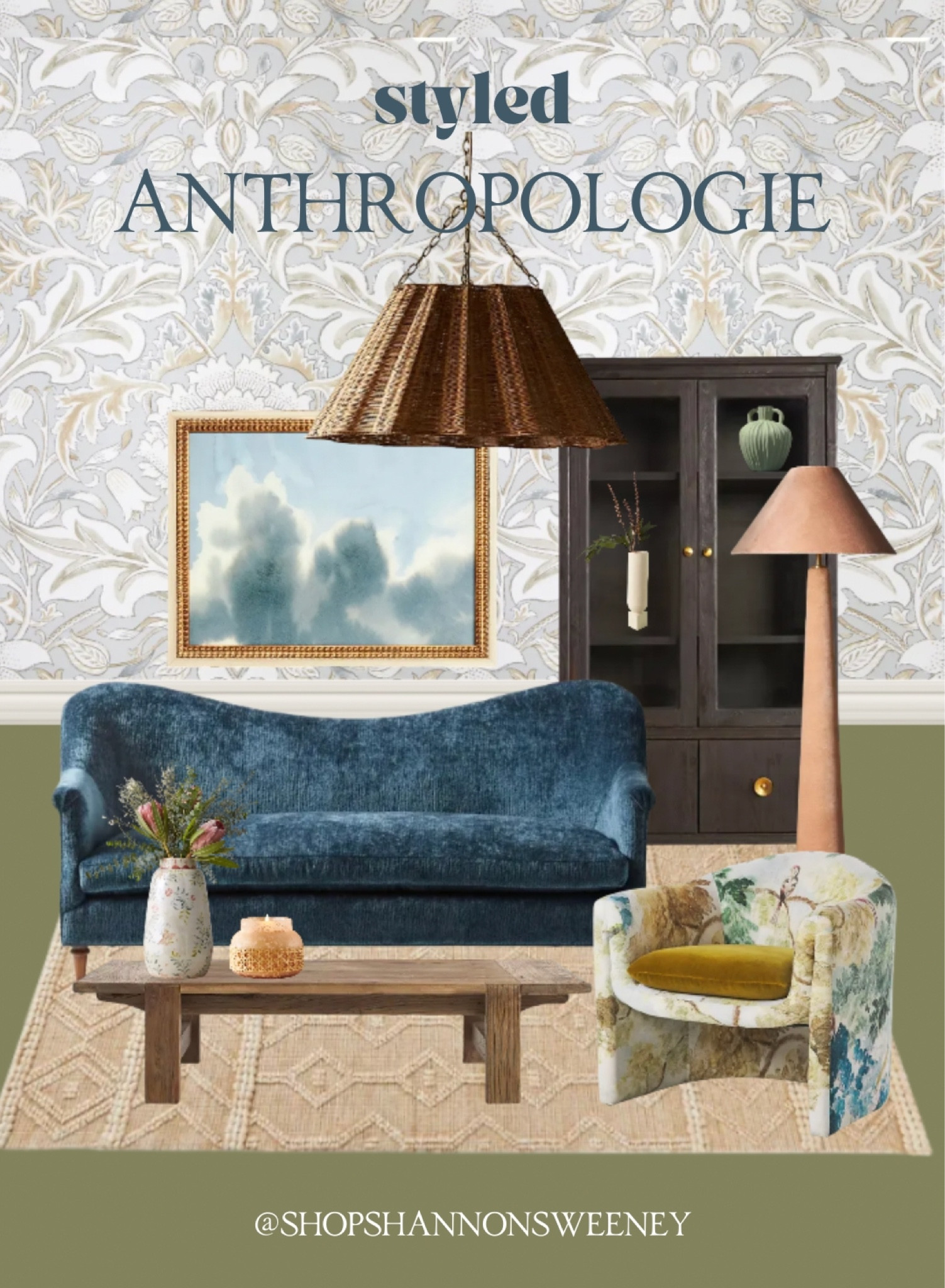 Styled- Anthropologie Traditional Grandmillenial Living Room Decor 

#LTKhome #LTKFind #LTKstyletip