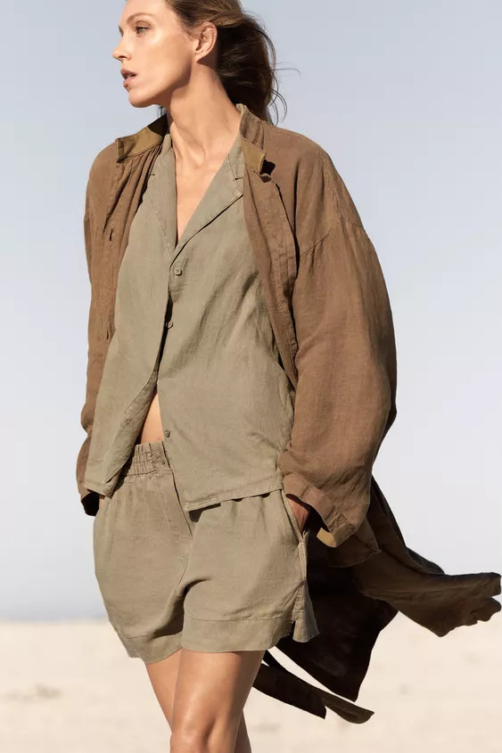 ZW COLLECTION 100% LINEN SHIRT | Zara UK