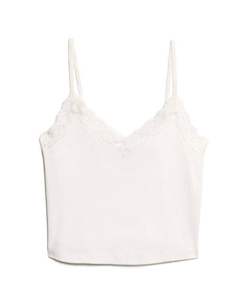 Athletic Essentials Lace Trim Cropped Cami Top | Superdry (UK)