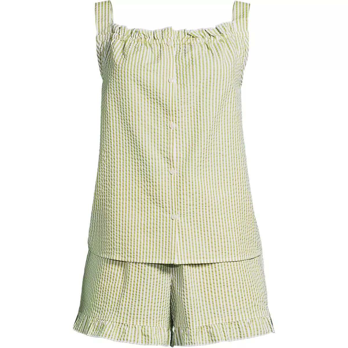 Women's Seersucker 2 Piece Pajama Set - Tank and Shorts | Lands' End (US)