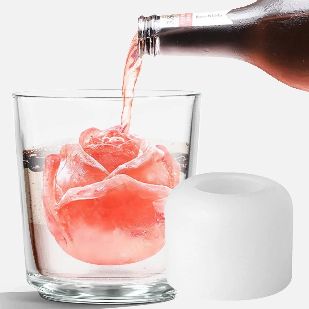 3D Rose Ice Molds, Silicone Ice Cube Tray for Freezer, Big Ice Ball Maker for Cocktail Whiskey Ju... | Walmart (US)