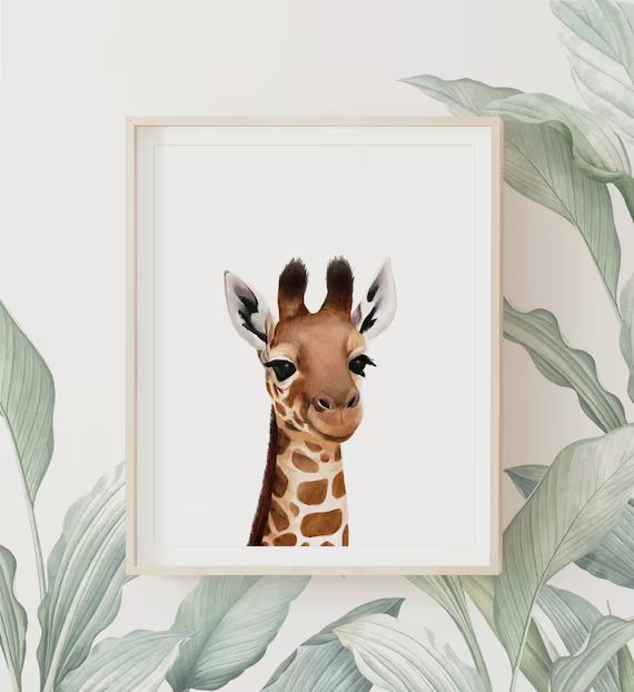 Giraffe Print Safari Nursery Decor PRINTABLE Nursery Wall - Etsy | Etsy (US)