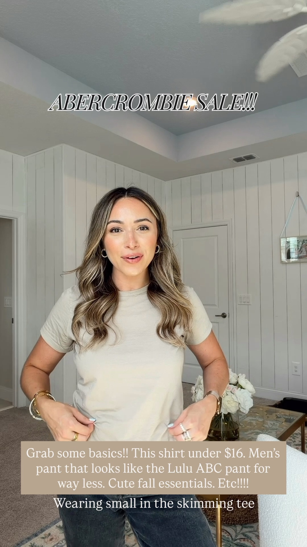 Big Abercrombie sale right now!! Grab some fall basics. I love this skimming tee. Only $16 right now in a few colors. Wearing small. Also check out the men’s pants I linked. It looks like the lululemon ABC pant!!! Way less $$$

#LTKSaleAlert #LTKStyleTip #LTKFindsUnder100