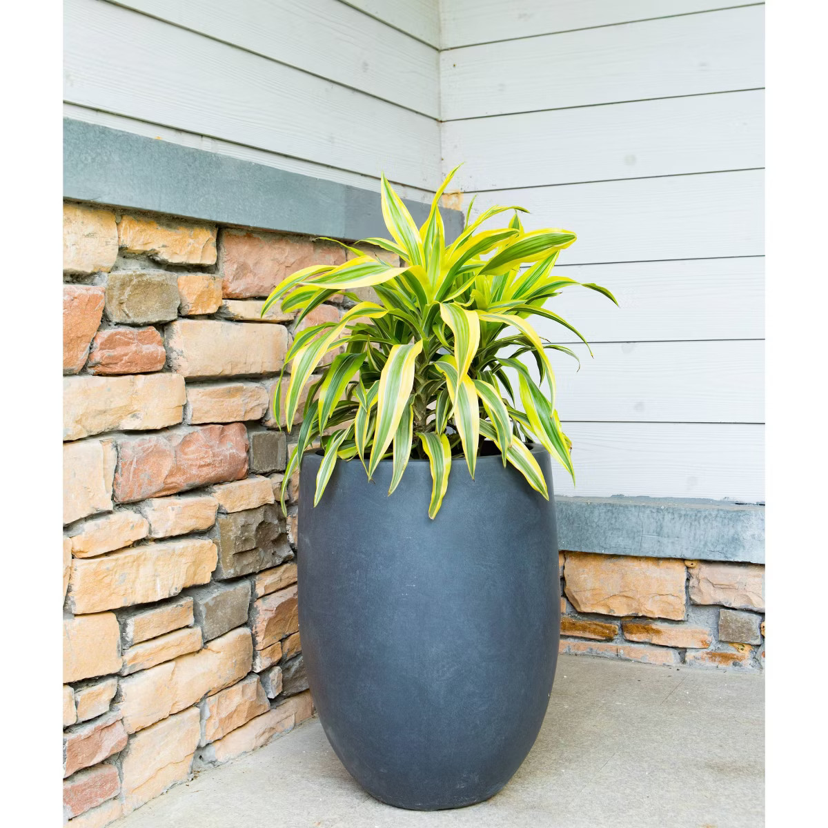 Rosemead Home & Garden, Inc. 17" Kante U-Shaped Concrete Planter Pot Charcoal Gray | Target