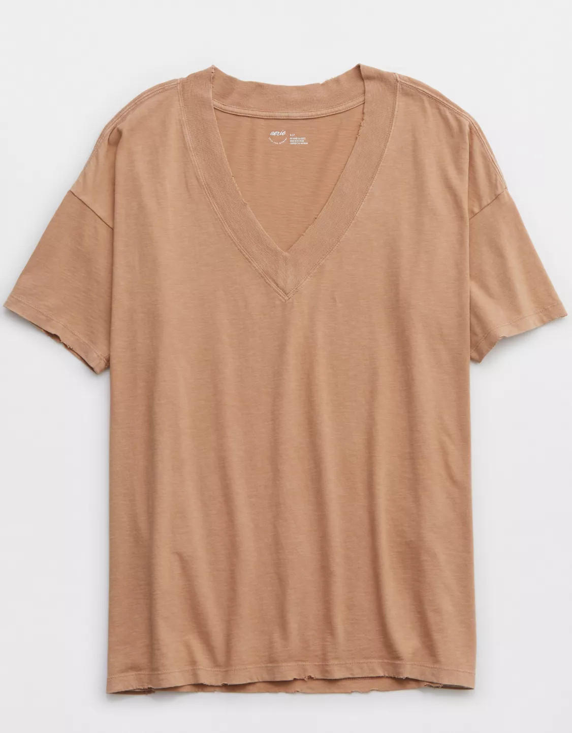 Aerie Oversized Extreme V-Neck Boyfriend T-Shirt | Aerie