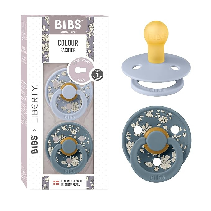 BIBS Colour Liberty Soother 2-Pack, BPA Free Dummy Pacifier, Round Nipple. Natural Rubber Latex, ... | Amazon (US)