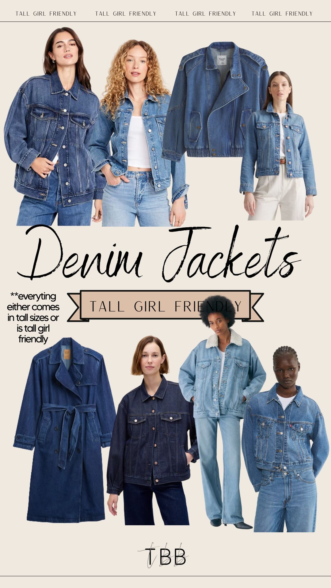 Denim coats and jackets for fall that are tall girl friendly.  For Gap, Old Navy items I wear size small tall except for any fitted jacket I size up to medium tall for a looser fit and to layer under.  For aritzia items I wear size medium and size small for Abercrombie items! 

 

#LTKSeasonal