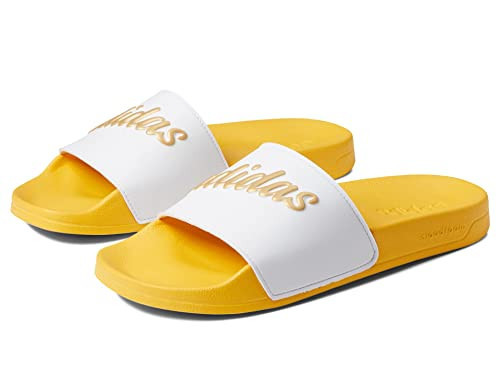 adidas Women's Adilette Slides White/Gold Metallic/Bold Gold 7 | Amazon (US)
