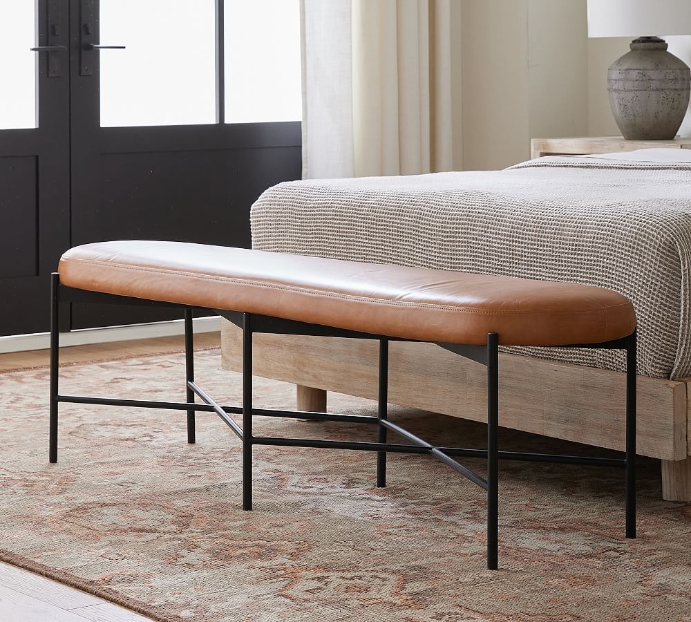 Maison Leather Backless Bench (64") | Pottery Barn (US)