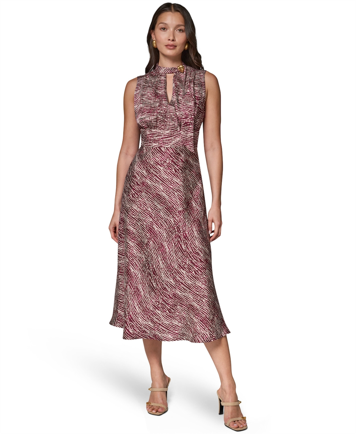 Donna Karan New York Women's Sleeveless Printed Midi Dress - Prune multi | Macy's