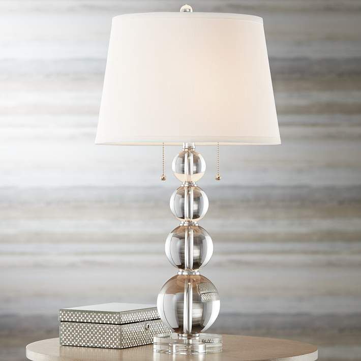 Vienna Full Spectrum Stacked Spheres Crystal Table Lamp with Pull Chains - #60198 | Lamps Plus | Lamps Plus