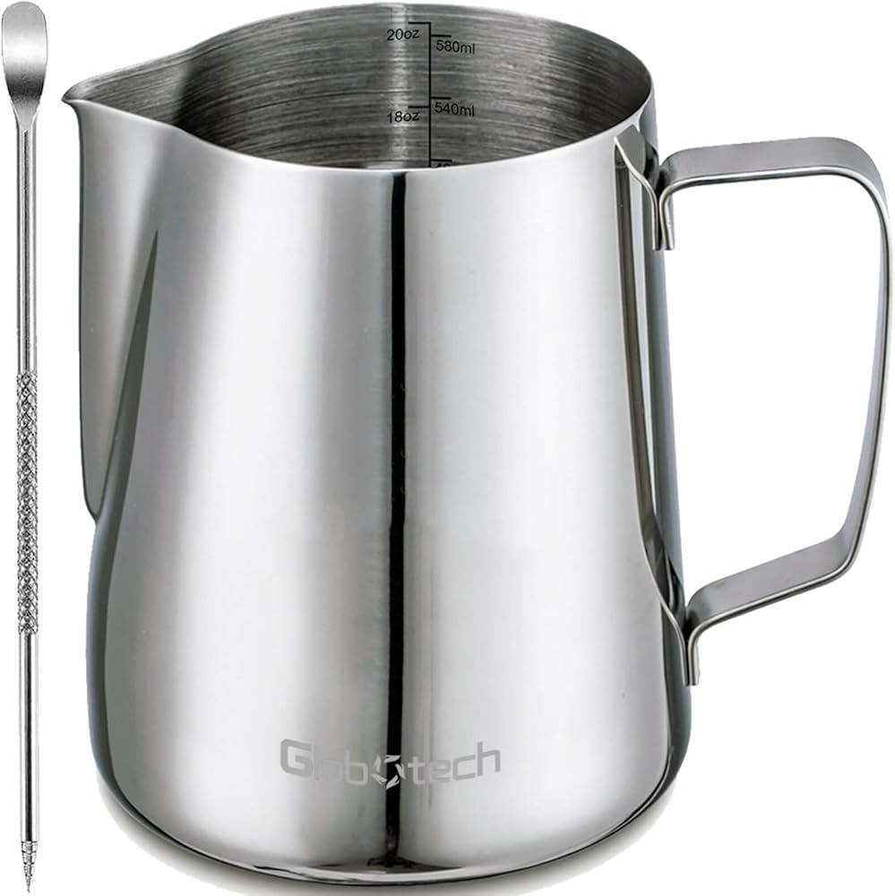 Stainless Steel Milk Frother Cup - Espresso Steaming Pitchers Coffee Foam Making Pitcher Latte Ar... | Amazon (US)