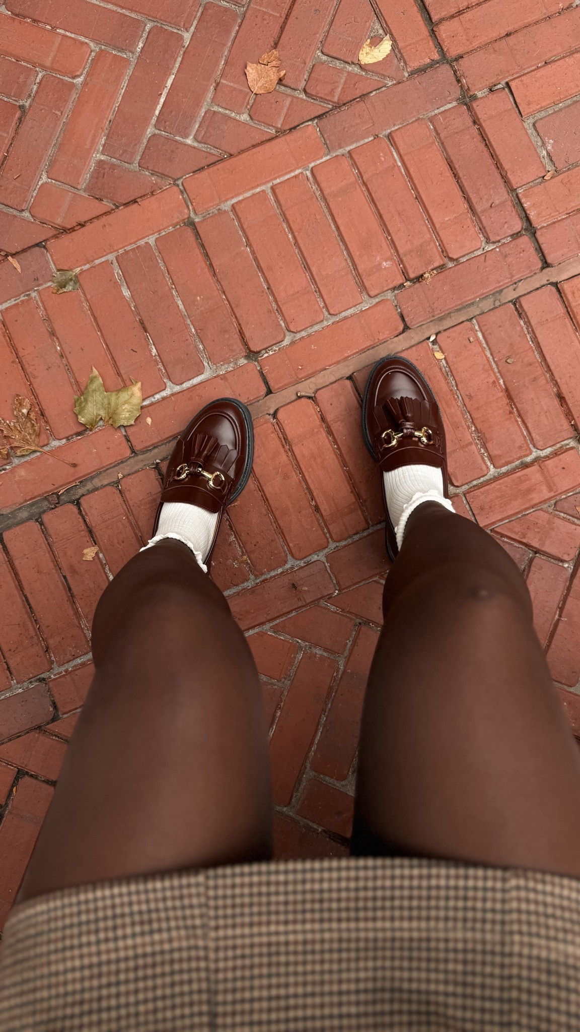 Actually obsessed with brown tights and these ruffle socks. And the loafers?! Don’t get me started! Love this look for fall 🍂 

#LTKStyleTip #LTKWorkwear #LTKFindsUnder50