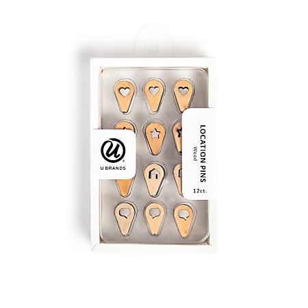 U Brands Location Push Pins Natural Set Of 12 Pins - Office Depot | Office Depot and OfficeMax 