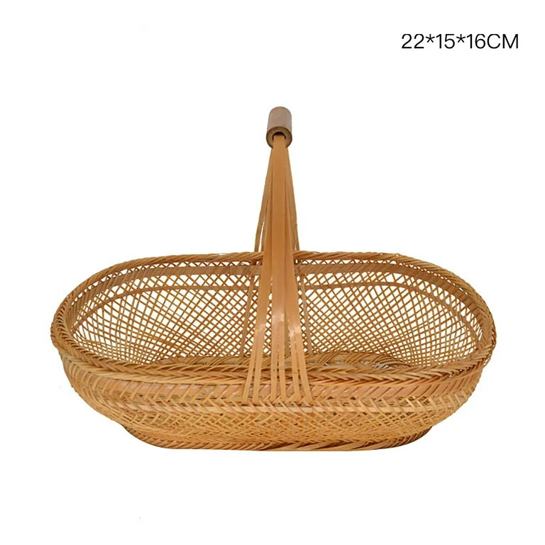 okwish Basket Handmade Bamboo Food Storage Woven Rattan Plant Flower Decor Vintage Garden Home Fr... | Walmart (US)