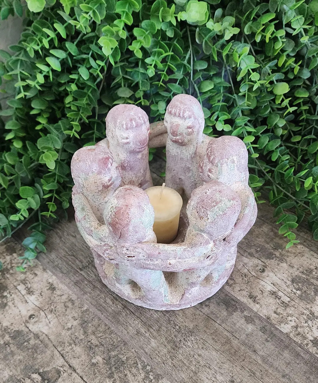 Vintage Circle of Friends Pottery Candleholder – Symbol of Unity and Friendship – Rustic Hand... | Etsy (US)