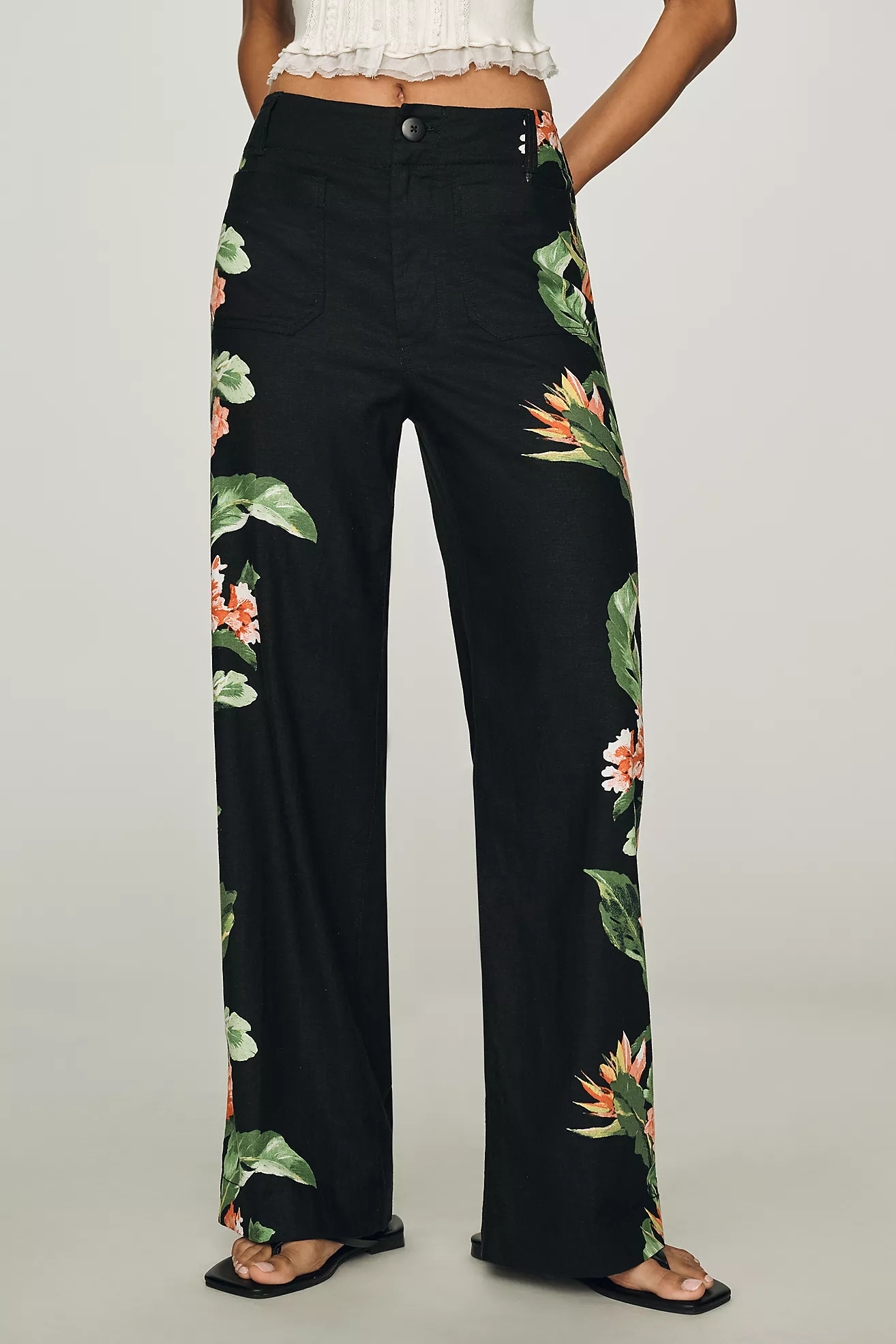 Colette European Linen Stretch High-Rise Wide-Leg Pants | Anthropologie (US)