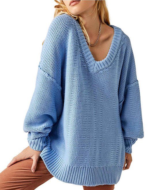 Ali V-Neck Long Sleeve Oversized Sweater | Dillard's