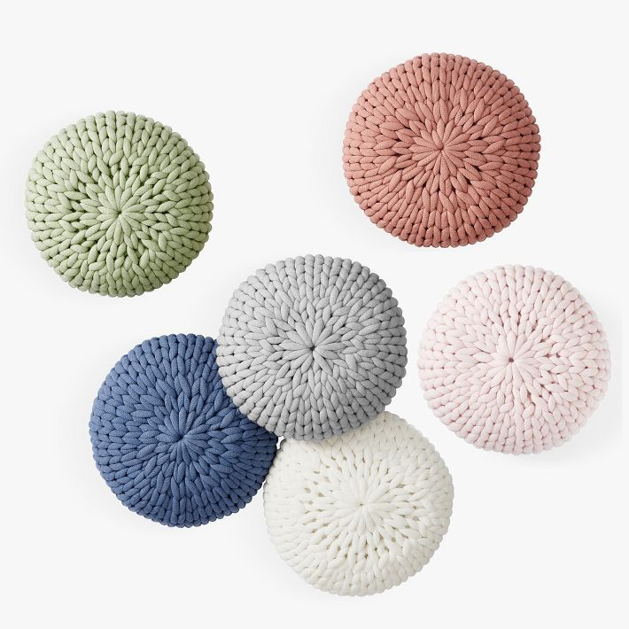 Round Chunky Knit Pillow | Pottery Barn Teen