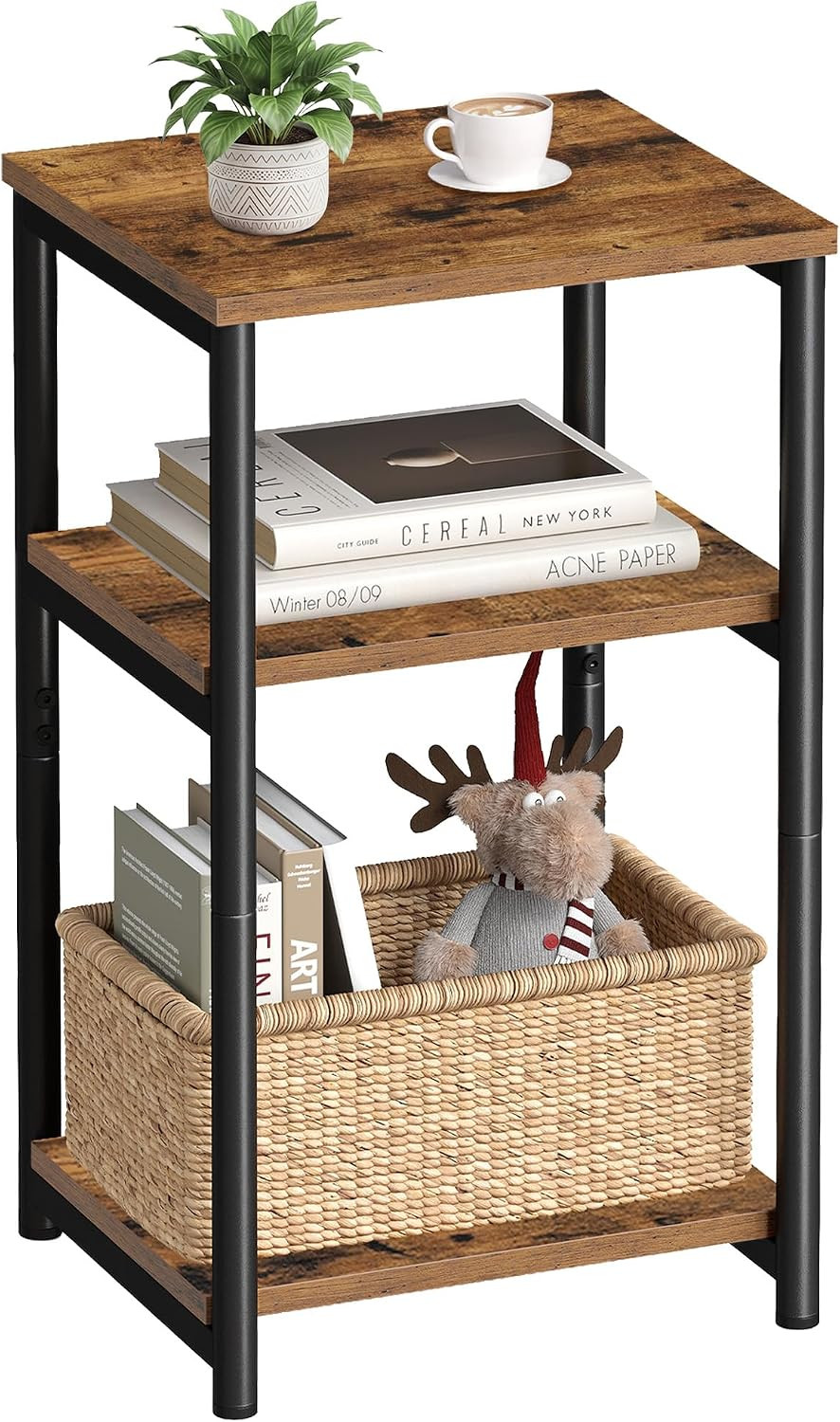 VASAGLE Side Table, Small End Table, Tall Nightstand, Steel Frame | Amazon (US)