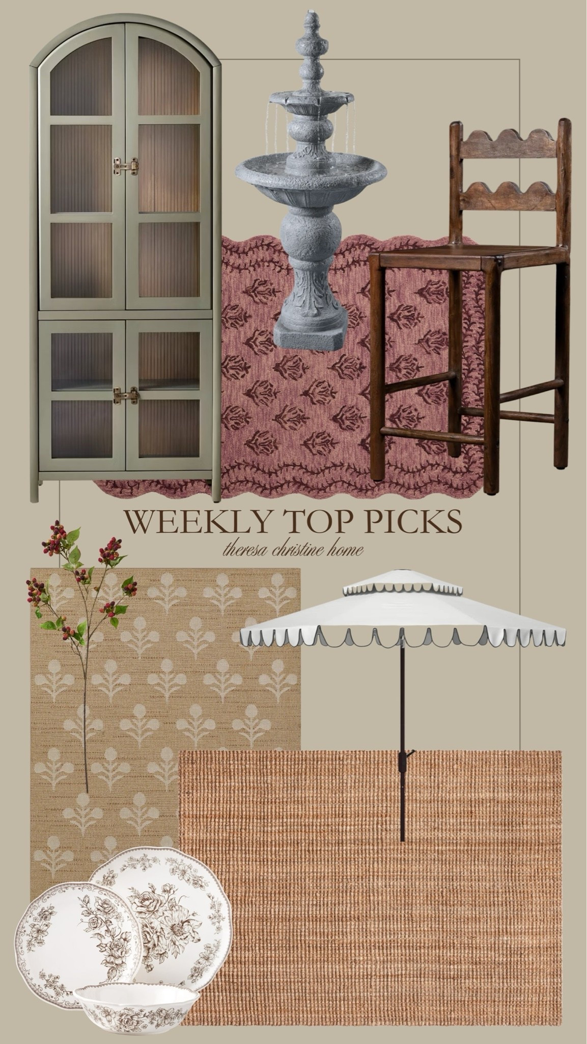 Last week’s top clicks and follower favorites 🤎🙌🏻 I’m so glad to see some new favorites this week! This sage green Target hutch cabinet is gorgeous, and one of my favorite Target finds. Plus I love this fountain in our patio space and I’m so glad you do, too! 😍

#LTKHome
