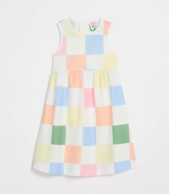 LOFT x Mon Coeur Recycled Cotton Checkered Tank Dress | LOFT